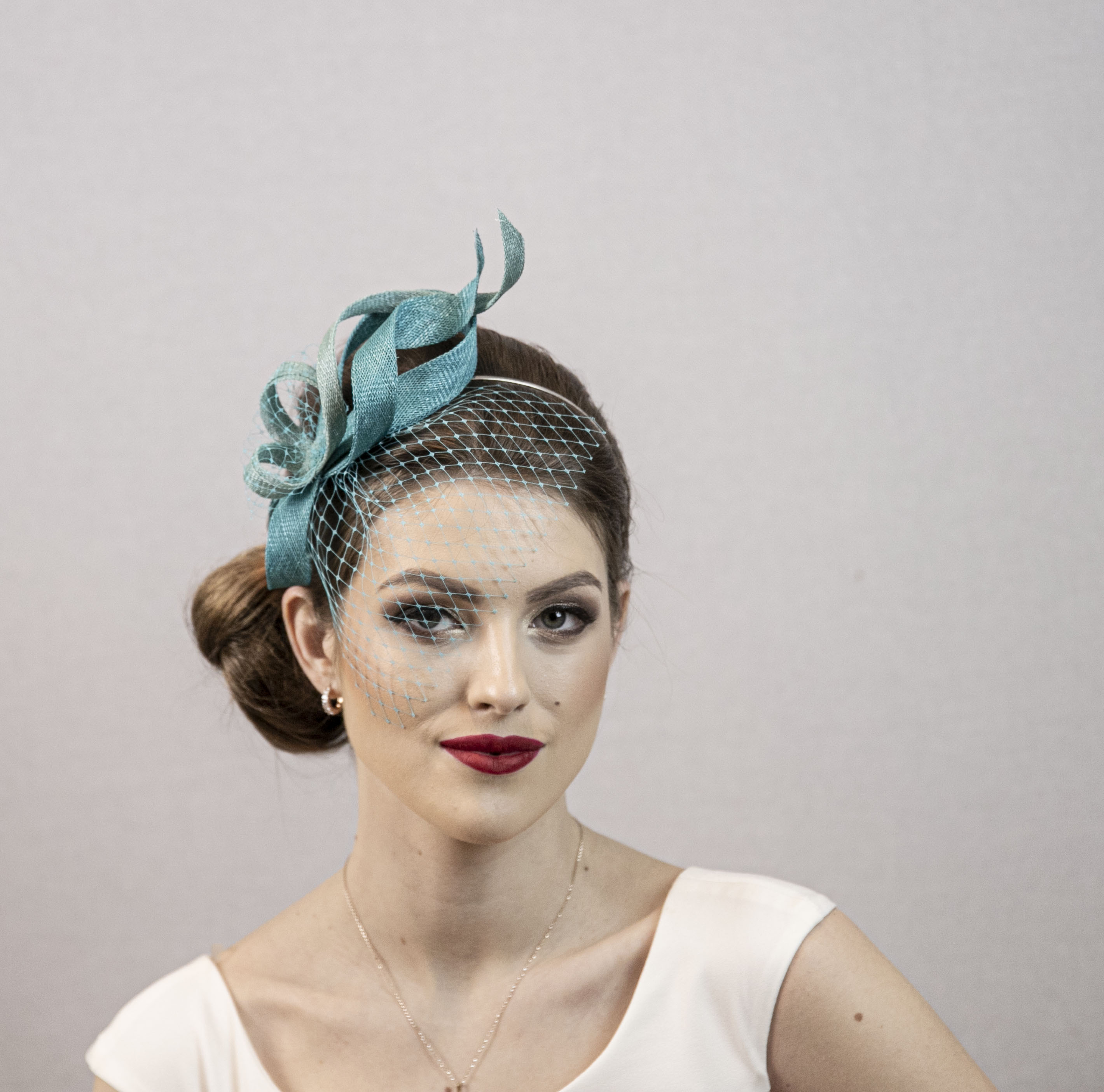 Turquoise modern fascinator