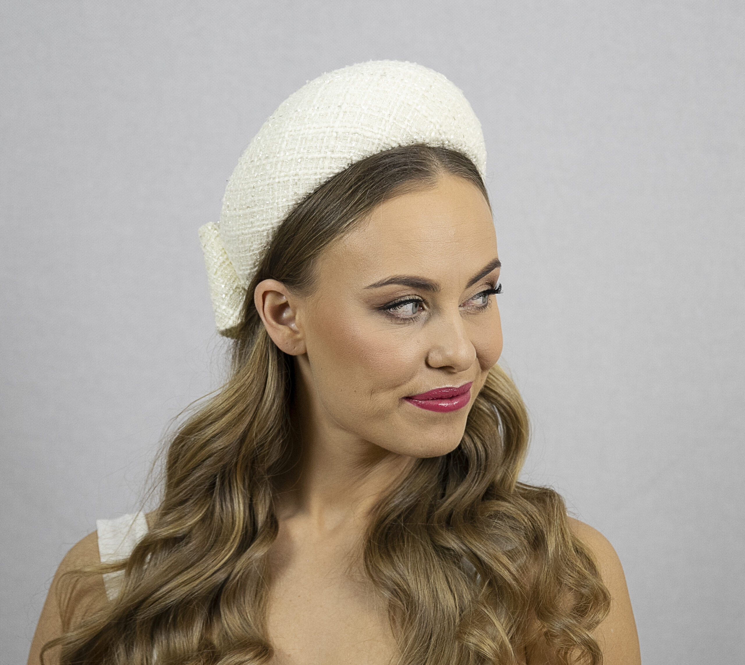 Ivory wide headband hat for women. - Image 5