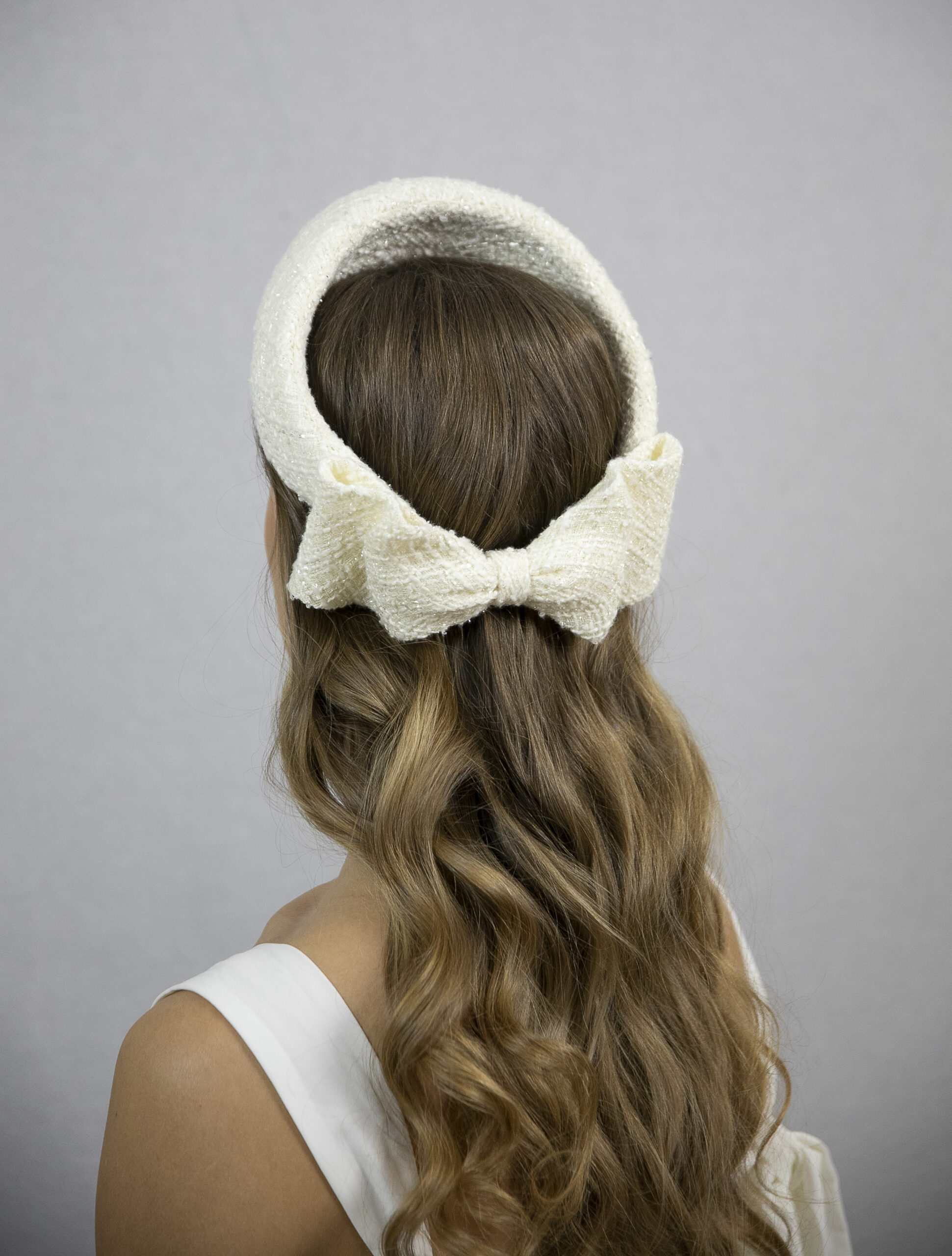 Ivory wide headband hat for women. - Image 7