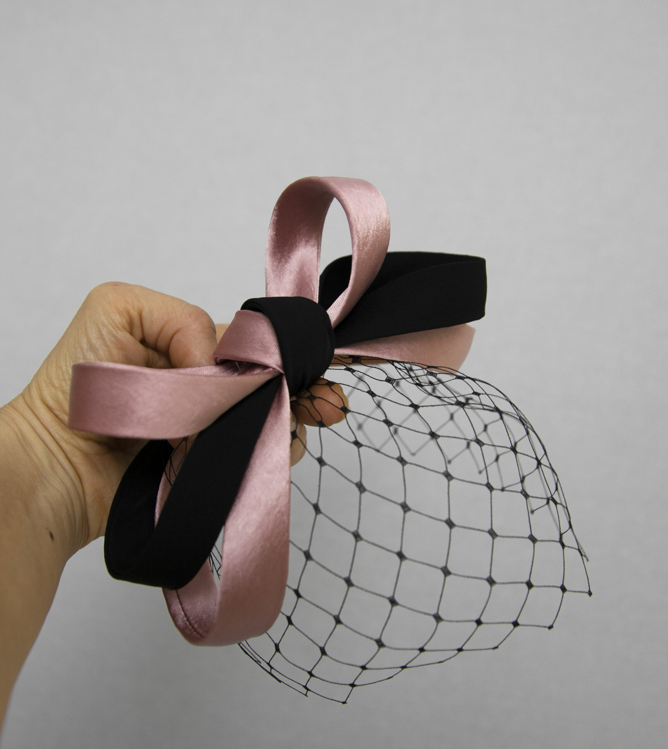 Black fascinator with short net. Very popular design! - Image 7