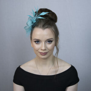 Turquoise feather fascinator