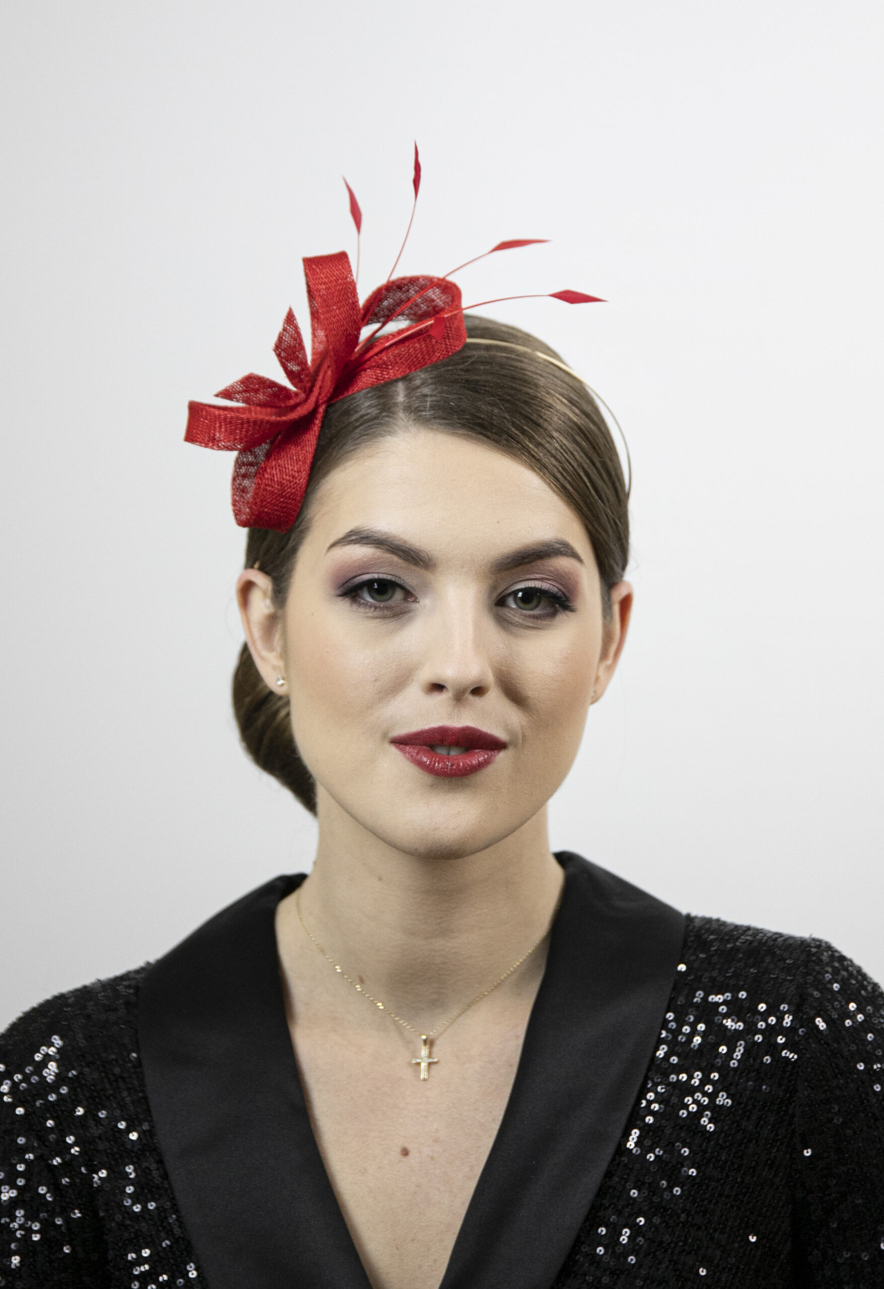 Black and white polka dot fascinator headpiece. Designer hat! - Image 2