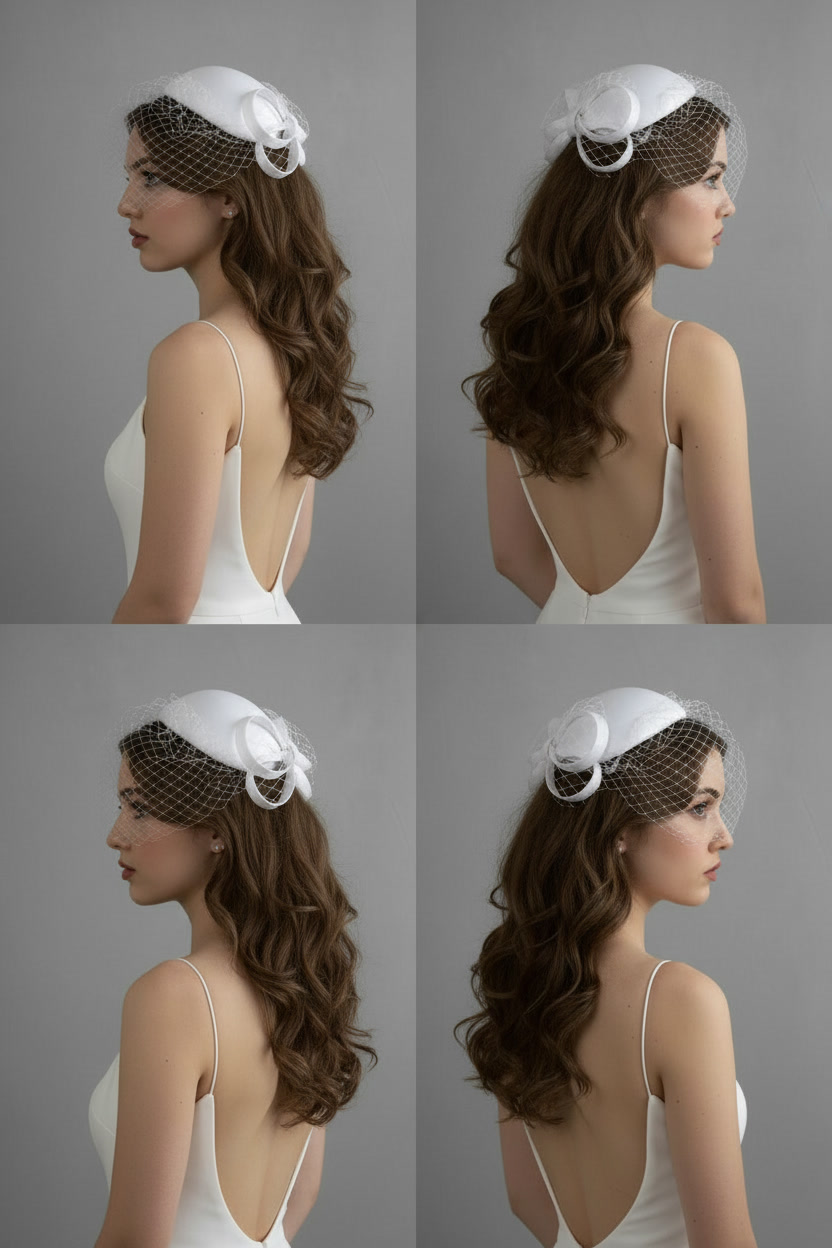 White custom made hat for Brenda - Image 6